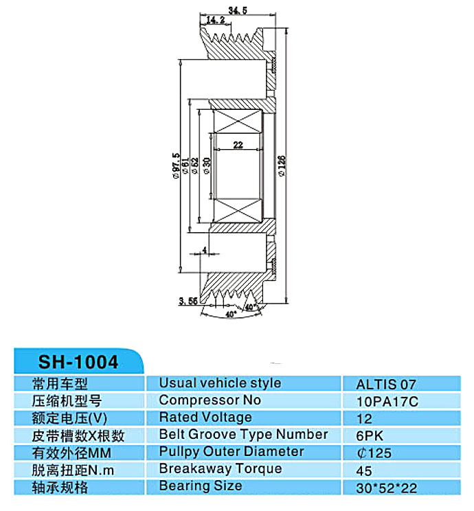 汽車(chē)空調(diào),電磁離合器,整套的離合器,皮帶輪,線圈,吸盤(pán),發(fā)動(dòng)機(jī)皮帶輪